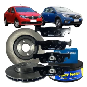 Kit Disco Freio Dianteiro + Pastilha Sandero 2015 À 2021