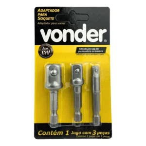 Kit 3 Adaptadores Soquete Parafusadeira Manual Vonder