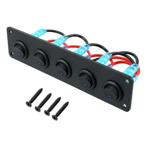 Painel Elétrico 5 Botões Chaves 12v 24v Barco Lancha Carro