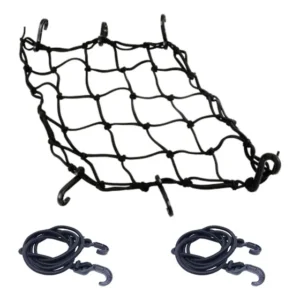 Kit Rede Elástica Para Moto Com Dois Extensores Capacete