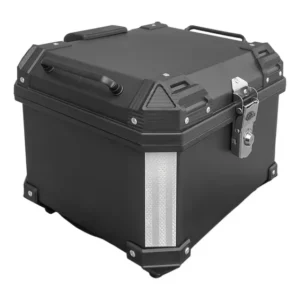 Baú Scam Top Case Preto 42L com Forro e Encosto para Moto