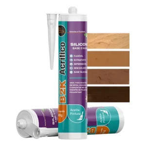 Selante Silicone Base D'água Marrom Madeira Cola Acabamento