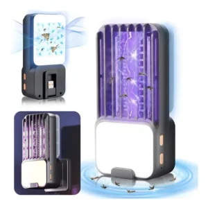 Lâmpada Mata-mosquito Elétrica Com Luz Noturna Usb Black