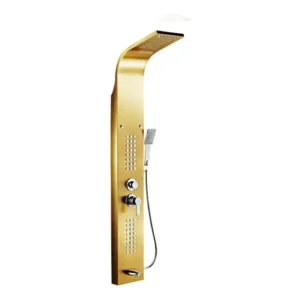 Chuveiro De Inox Dourado Com Hidromassagem 5 Jatos