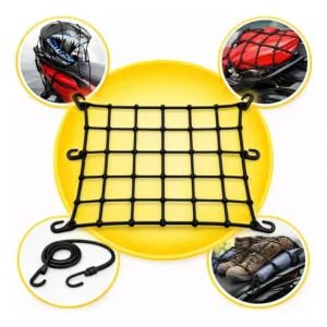 Rede Elástica Capacete Bagageiro Moto Aranha 35x35cm +brinde