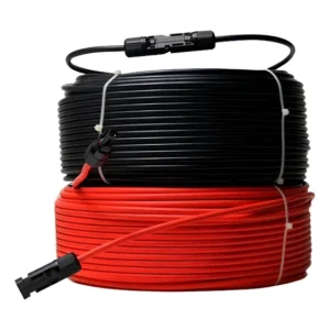 Cabo Solar 6mm 10m Preto + 10m Verm + 2 Par De Conector Mc4 Cobertura Vermelho