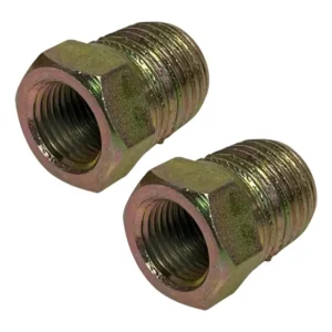 2 Bucha Redução Galvanizada Rosável Aço Macho 3/8x1/4 Fêmea
