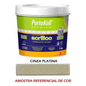 Rejunte Acrílico 1kg Portokoll - Cor Cinza Platina