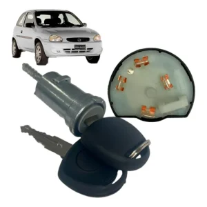 Kit Comutador Cilindro Ignição Col. Direção Com Chave Corsa