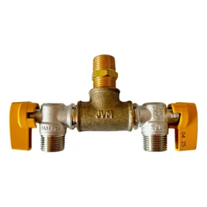 Kit Gas Te Tee / 02 Válvulas Angular Abre Fecha Gas/niple