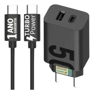 Carregador Turbo 50w Tipo C Para Samsung Motorola Xiaomi Lg