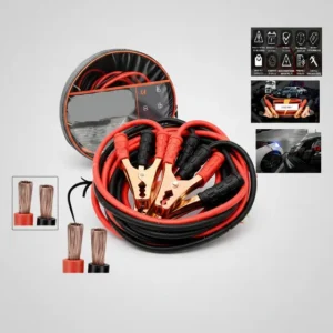 Cabo Para Chupeta 2000 Amperes - Auxiliar De Partida 3.5 Metros Para Caminhão Carro Suv Moto Bateria 12v E 24v Socorro Veicular Kit Emergência Automotuiva Transferencia Carga Grosso Resistente