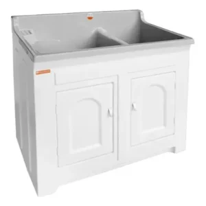 Tanque De Fibra Duplo Stilo 120l Lateral Cinza/branco/preto