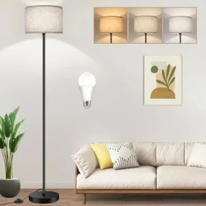 Abajur De Chão Luminária De Piso Moderna Design Elegante Cúpula Minimalista Metal Resistente Para Quarto Casal Sala Escritório Leitura Luminárias Abajures Com Pedestal Coluna Decorativa Vintage Retrô