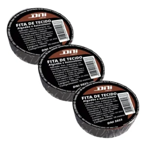 Kit 3 Fita Isolante Tecido Fio Cabo Eletrico Isolamento Chicote Lonada Dni 5023 Preto Titanium