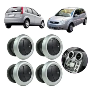 Kit Completo 4 Difusores De Ar Ford Fiesta 2008 A 2011 Prata