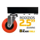 Banqueta Fixa Com Assento Para Mecânico 140kg Com Rodízio Porta Ferramentas Bbm100 The Black Tools Cor Preto - Imagem 2