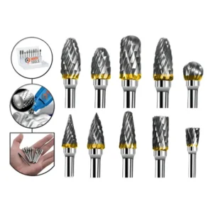 Jogo 10 Fresas Rotativas 6mm Tungstênio Innov Tools Para Micro Retífica