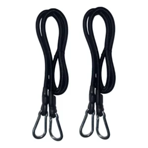 2 Peças De Corda Elastica Reforçada 1,2m Mosquetão Aço Moto