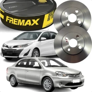 Par Disco Freio Dianteiro Etios Yaris 2013-2022 1.3 1.5 16v