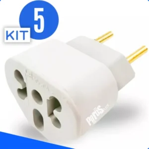 Kit 5 Adaptador De Tomada Benjamin Bob Love Pino Chato