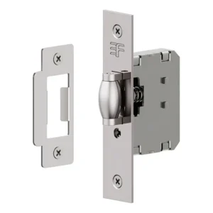 Fechadura Rolete 3F Porta Pivoltante Inox Polido Prateado