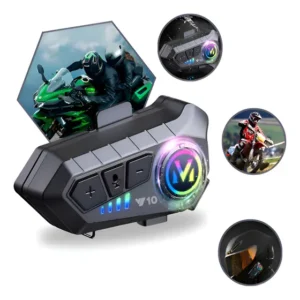 Fone De Ouvido Para Capacete Bluetooth Headset Sem Fio Rgb