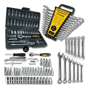 Jogo De Chave Soquete Catraca Combinada Fenda Philips Kit Ferramentas Completo 58 Peças Aço Crv Cietec