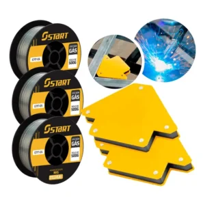 Kit 3 Arame Solda Mig Uso Sem Gás 0,8mm 0.5kg E71t-gs Start + 2 Esquadros 12kg