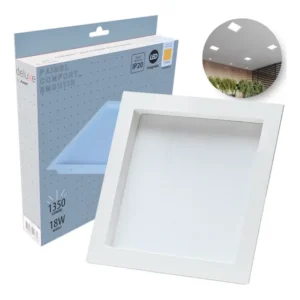 Painel Led Recuado 18w Quadrado 2700k Comfort Branco Quente 20cm Branco Fosco Cód: 908080375 Deluxe by Avant