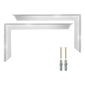 6 Suporte Mão Francesa Cantoneira Marmore 50cm Branca