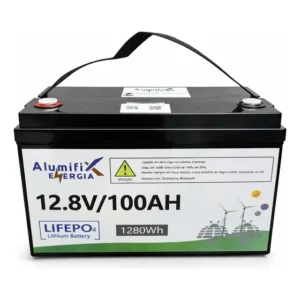 Bateria Lítio Alfx 12v 100ah Lifepo4 Bluetooth Bms Solar