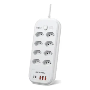 Filtro Linha Bivolt 8 Tomadas Múltiplas E 3 Usb 2 Pd 2500w