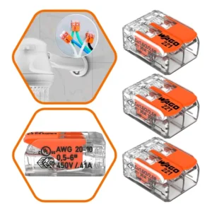 Kit Com 3 Unidades Conectores Para Chuveiro 221-612 Wago