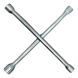 Chave de Roda Cruz Universal 30cm 17 19 21 23mm Aço Cromado Carro Rotta