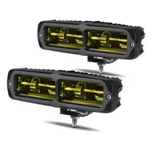 2x Lâmpada De Neblina Com Barra De Luz Led Amarela 6d 6 Inch