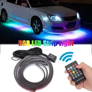 Faixa De Luz Led Rgb Para Decoração Exterior De Carro 4 Tubo