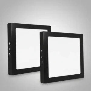 Kit 2 Plafon Led Preto 30x30 Sobrepor Quadrado Bivolt 24w