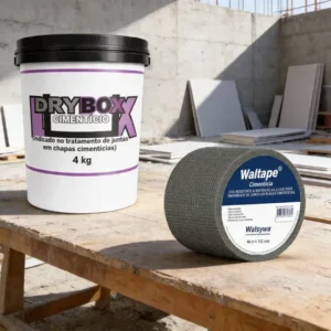 Massa 4kg Drybox + Fita Telada Waltape 46m Placa Cimentícia