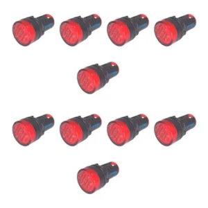 Ad16-22ds-r 110-220v Sinaleiro Led Vermelho 22mm Com 10 Pçs