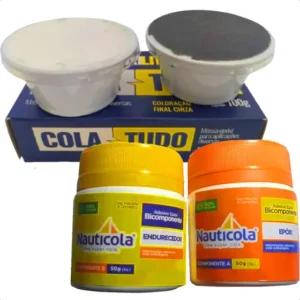 Kit Resina Epoxi Impermeabilizante 100g Com Massa Cola Tudo