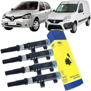 Kit 4 Bobinas Clio Kangoo Logan Scenic 1.6 16v 1997/2010