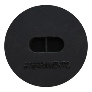 Tampa Tampão De Chão Aterramento Liso De Ferro Fundido 25cm