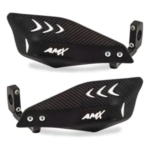 Protetor De Mão Moto De Trilha Enduro Motocross Amx Carbon Cor Preto / Branco Lado Esquerdo/direito