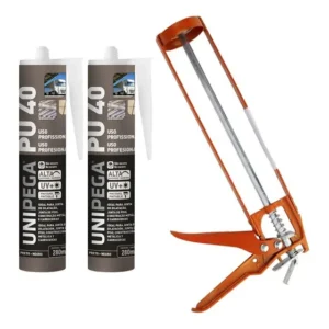 Kit 2 Cola Selante Pu40 400g Preto + Pistola Aplicadora