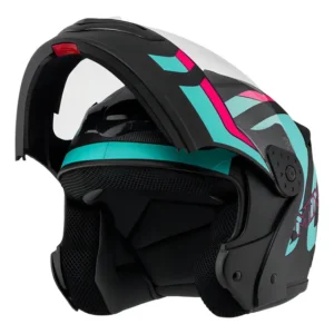 Capacete Robocop Escamoteável Fechado Mixs Gladiator Delta S Tamanho Do Capacete 62 Cor Azul Rosa Fosco