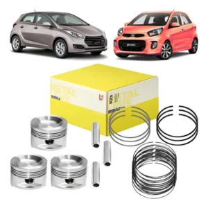 Pistao Com Aneis 050 Hb20 Picanto 1.0 12v Flex Metal Leve