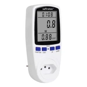 Medidor De Consumo Energia Elétrica para Tomada Safiratec Bivolt 3600W 16A para Geladeira Ar Condicionado Air Fryer