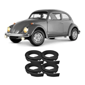 Kit Galão Paralama Debrum Traseiro E Dianteiro Preto Fusca