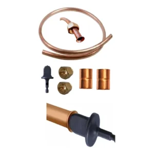 Kit 2 Luva + 2 Porca + 1 Flangeador 1 Mt Tubo Cobre Flex 3/8